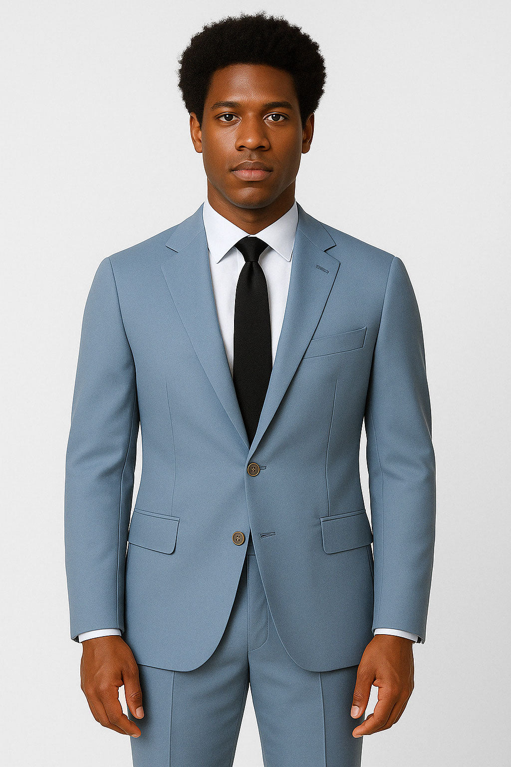 Single-Breasted Jacket Light Blue