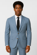 Single-Breasted Jacket Light Blue