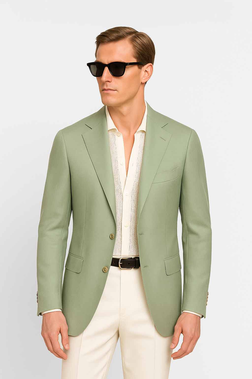 Linen & Viscose Blazer - Green